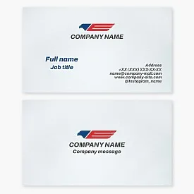 Business card template. Eagle in the style of the US flag. Patriotism.