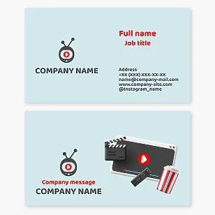 Business card template. TV channel, TV show.