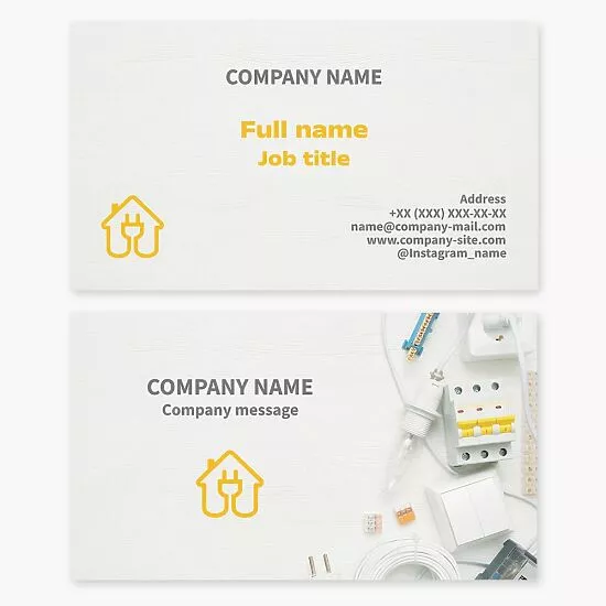 Electricity Electrician Business Card Template