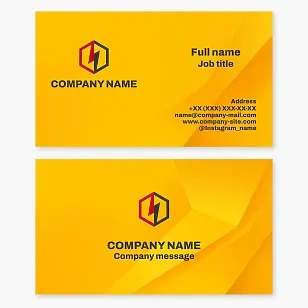 Business card template. Electrical equipment. Electrician services.