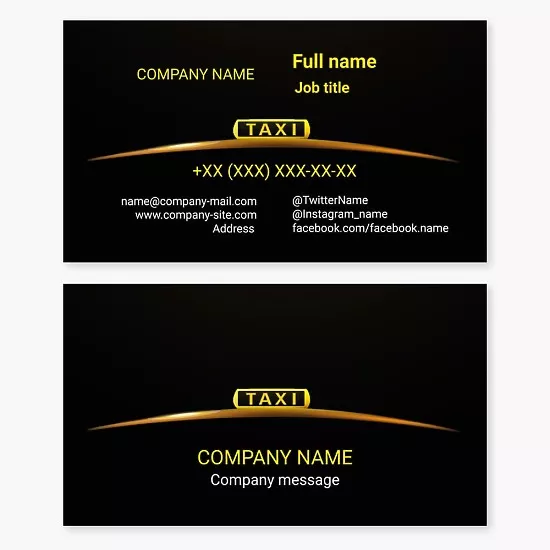 Taxi business card template