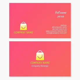 Shopping Bag Business Card Template. Trading House. Shopping Mall. Trade Representative Office.