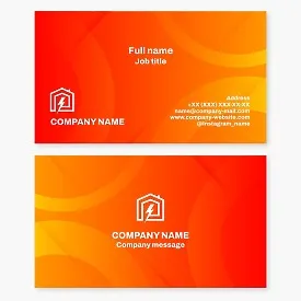 Business card template. Electrical and heating equipment.