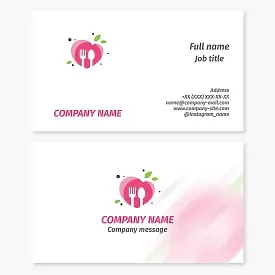 Business card template. Cafe, canteen.