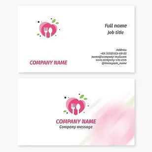Business card template. Cafe, canteen.