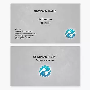 Cogwheel Plug Logo | Engineer | Electrician | Business Card Template