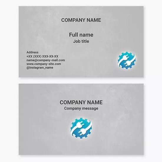 Cogwheel Plug Logo | Engineer | Electrician | Business Card Template