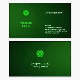 Business card template. Flower, plant. Ecology.