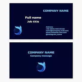 Business card template. Whale tail, fish.