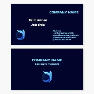 Business card template. Whale tail, fish.