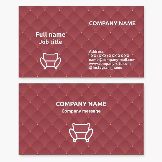 Sofa | Couch | Furniture Store | Business Card Template