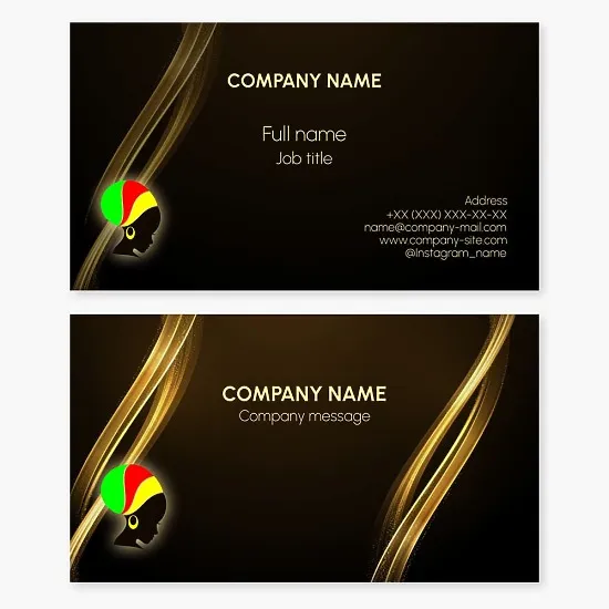 Business card template with logo. African business community. African company. African products.