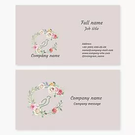 Soft Floral Wreath Design Business Card Template