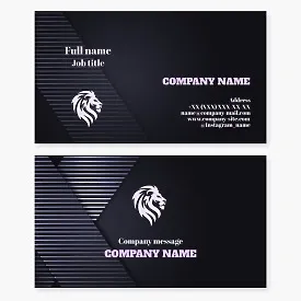 Business card template. Abstract. Lion. Symbol of strength, courage, majesty, royalty, nobility, power, justice, bravery, and valor.