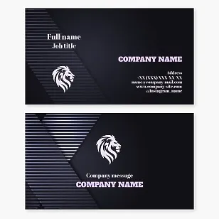 Business card template. Abstract. Lion. Symbol of strength, courage, majesty, royalty, nobility, power, justice, bravery, and valor.