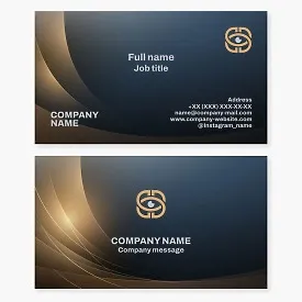 Business card template. Abstract. Letters B, B, or G, G. Symbol of vision, vigilance, protection, and wisdom.