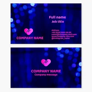 Business card template. Music. Heart with musical keys. Musical band.