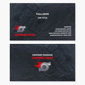 Turbo business card template. Turbine repair.