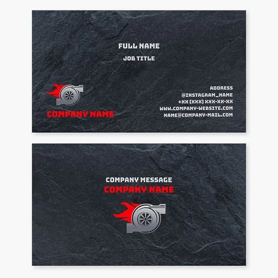 Turbo business card template. Turbine repair.
