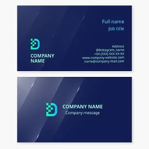 Letter D Business Card Template. Digital Company.