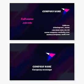 Neon cursor, pointer, navigator | Business card template
