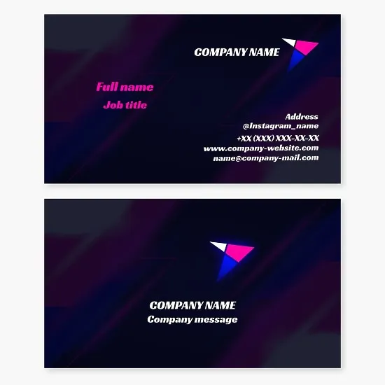 Neon cursor, pointer, navigator | Business card template