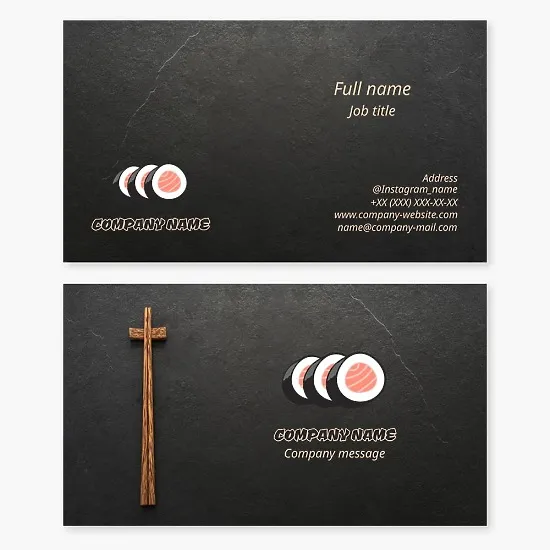 Sushi business card template