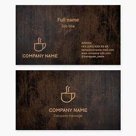 Coffee Shop | Cafe | Wooden Design | Business Card Template