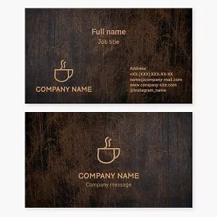 Coffee Shop | Cafe | Wooden Design | Business Card Template