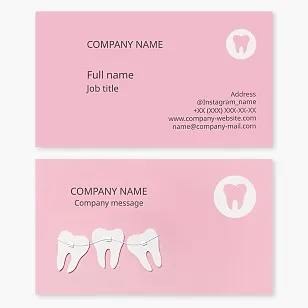 Dentist business card template. Braces.