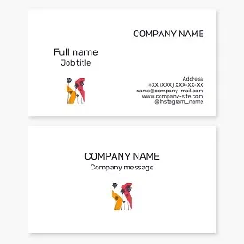 Business card template. Palm trees. Abstract.