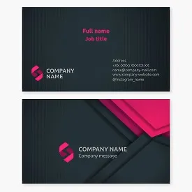 Abstract business card template. Arrows pointing in different directions. Creative. Letter S.