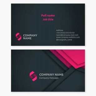 Abstract business card template. Arrows pointing in different directions. Creative. Letter S.