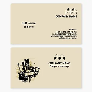 Business card template. Contemporary music. Street music. Letter M.