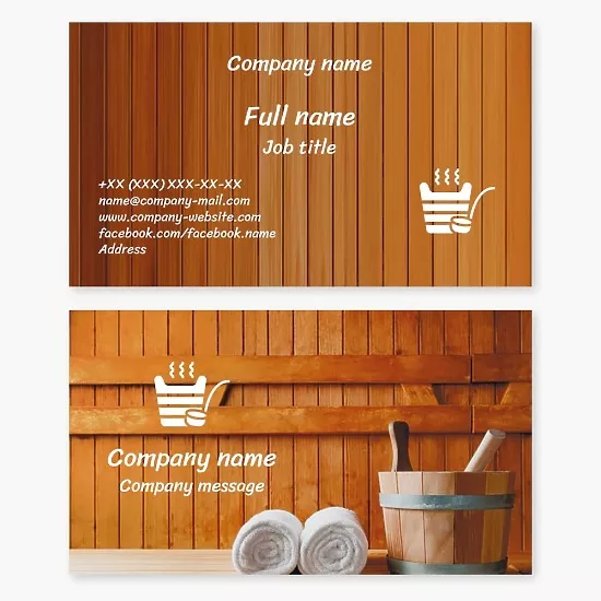 Business card template Bath, sauna