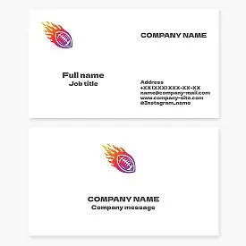 Flaming American Football Ball | Business Card Template