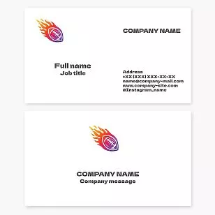 Flaming American Football Ball | Business Card Template