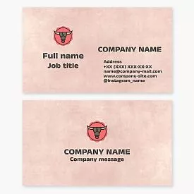 Business card template. Cattle. Meat.