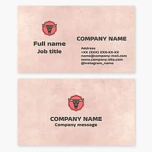 Business card template. Cattle. Meat.