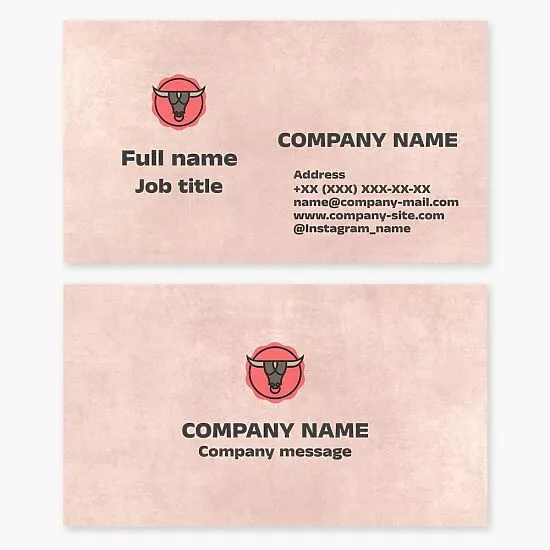 Business card template. Cattle. Meat.