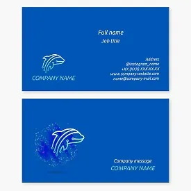 Business card template. Dolphin Technology. Electronic accessories. Information technology.
