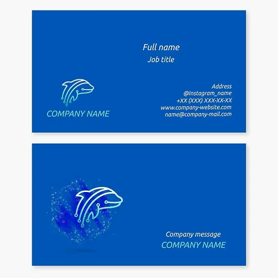 Business card template. Dolphin Technology. Electronic accessories. Information technology.