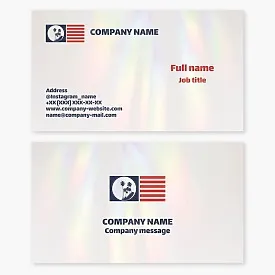 Business card template with abstract american flag logo of southern regions