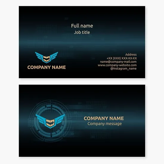 Business card template. Delivery service for documents and parcels.