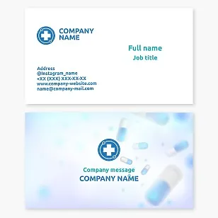 Medical business card template for healthcare. Medicines.