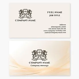 Royal Lion Business Card Template. Vintage Royal Coat of Arms.