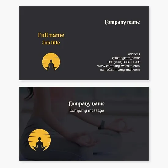 Yoga business card template