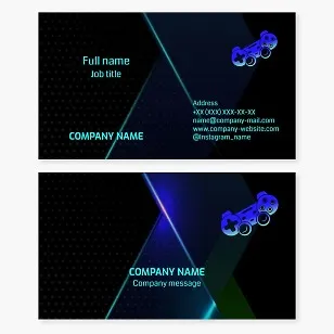 Business card template with a game controller logo. Esports.