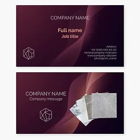 Business card template. Natural stone for interior and exterior use.