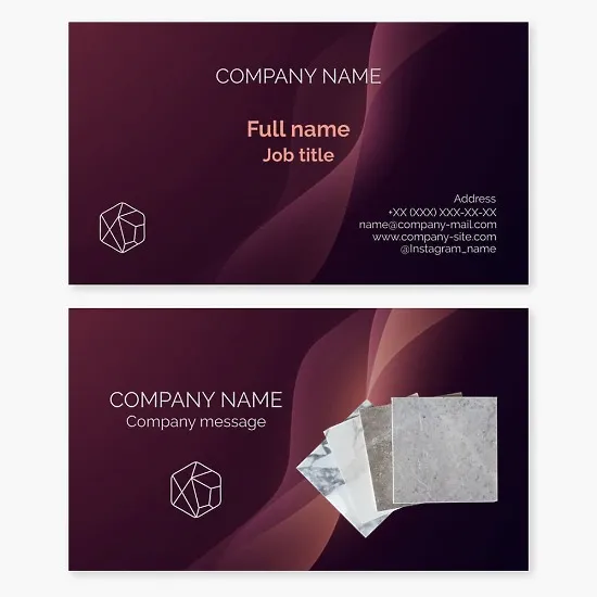 Business card template. Natural stone for interior and exterior use.
